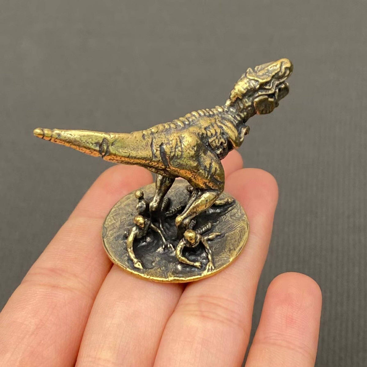 Tyrannosaurus Rex Brass Dinosaur Terrarium Charm