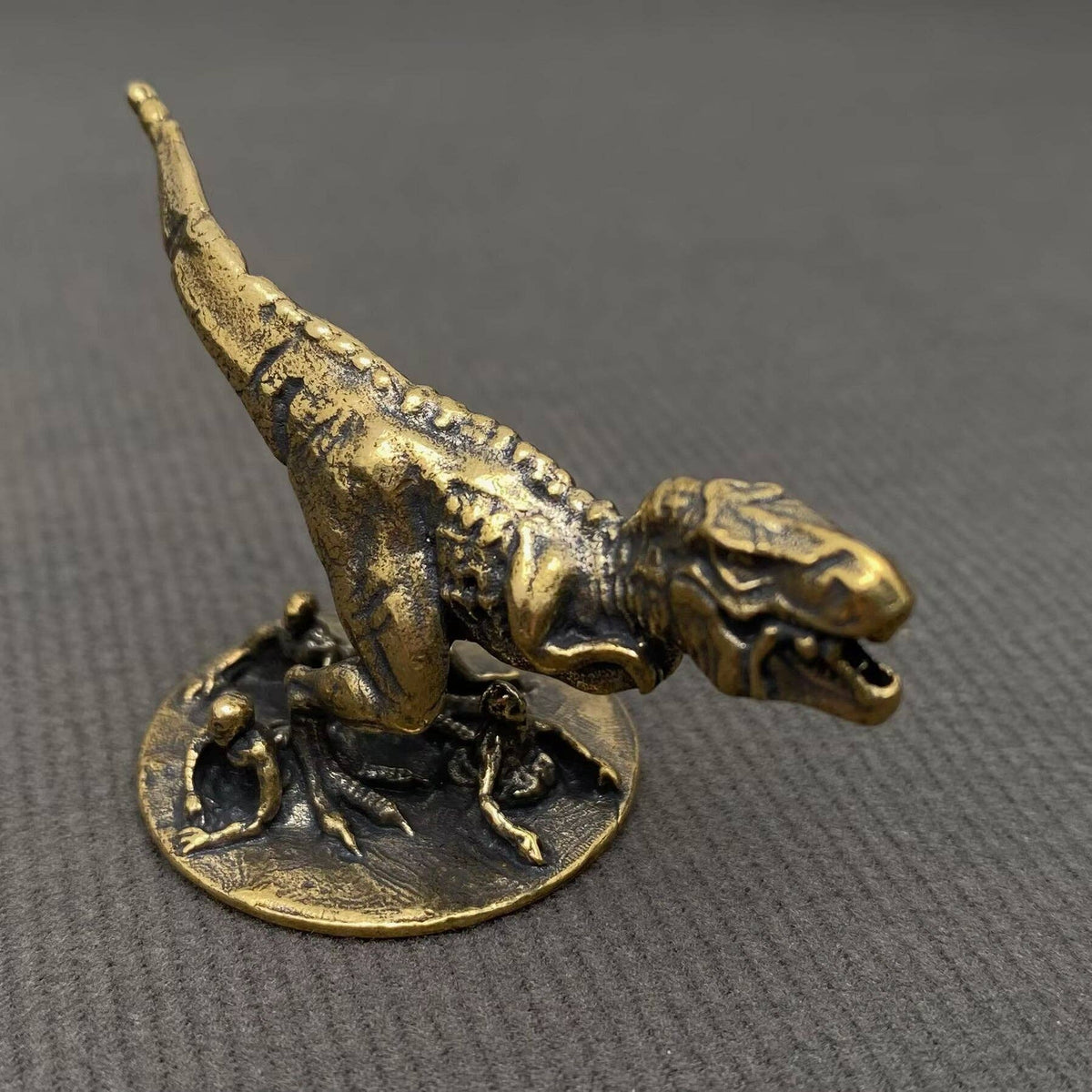 Tyrannosaurus Rex Brass Dinosaur Terrarium Charm