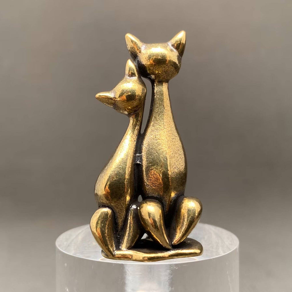 Brass Couple Cats Terrarium Charms