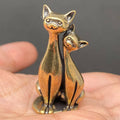 Brass Couple Cats Terrarium Charms