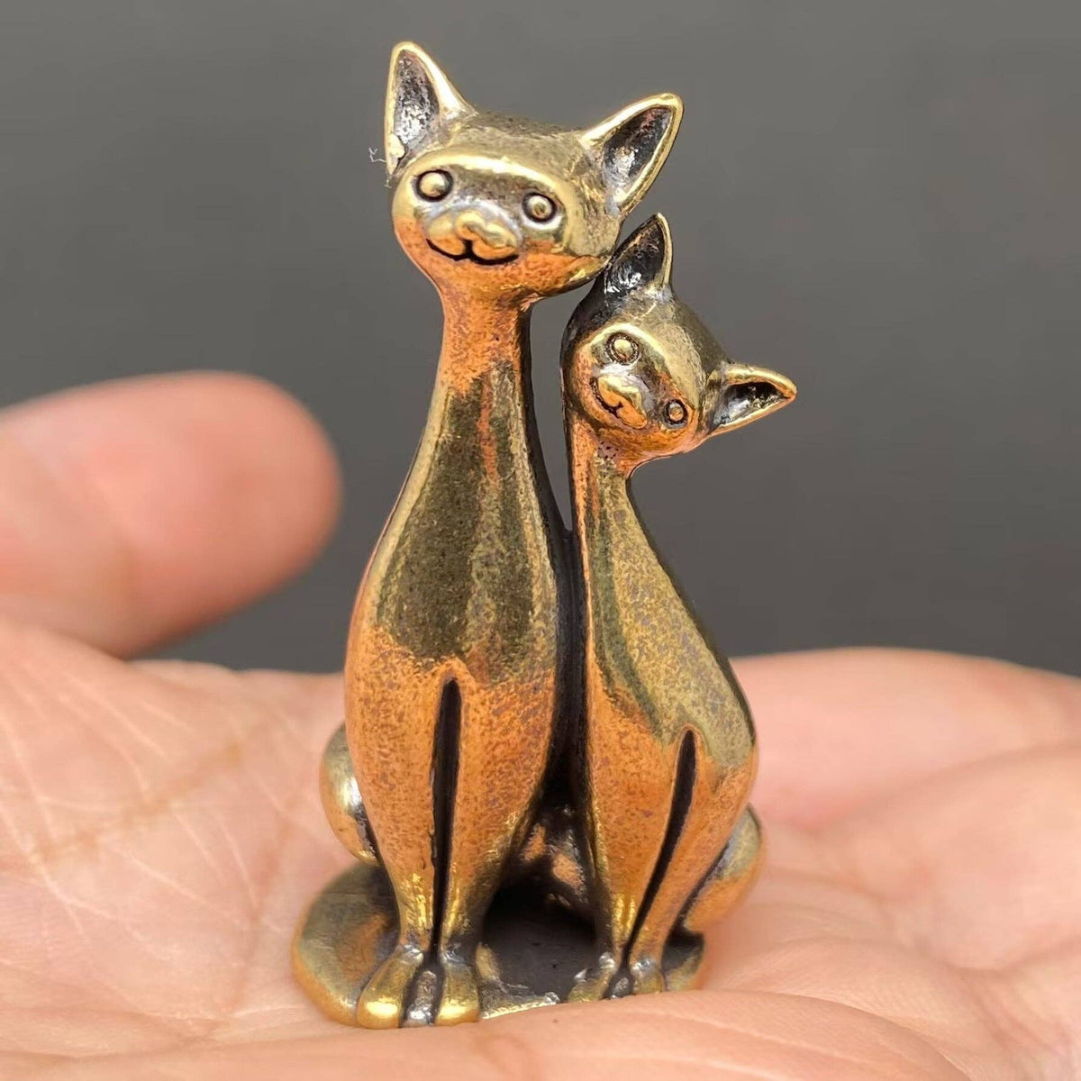 Brass Couple Cats Terrarium Charms