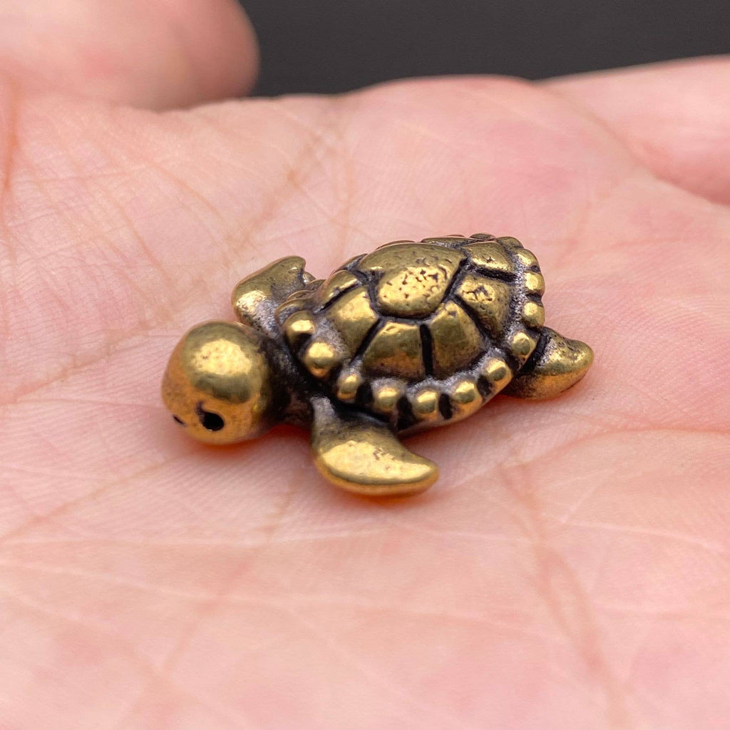 Brass Mini Turtle Terrarium Charm