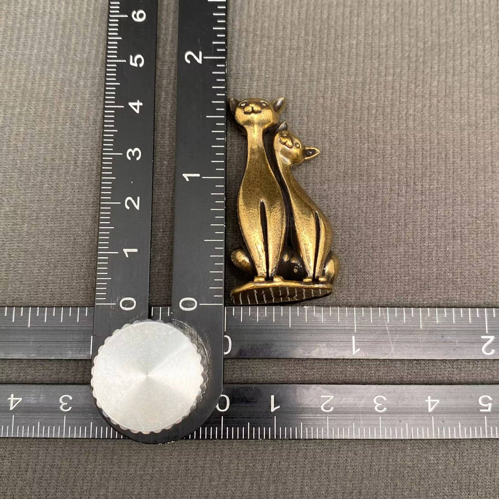 Brass Couple Cats Terrarium Charms