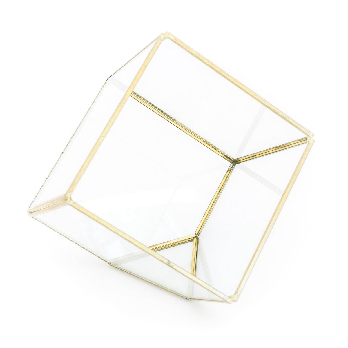 Heptahedron Geometric Glass Terrarium